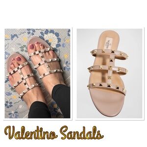 Valentino Garavani Rockstud Caged Flat Sandals